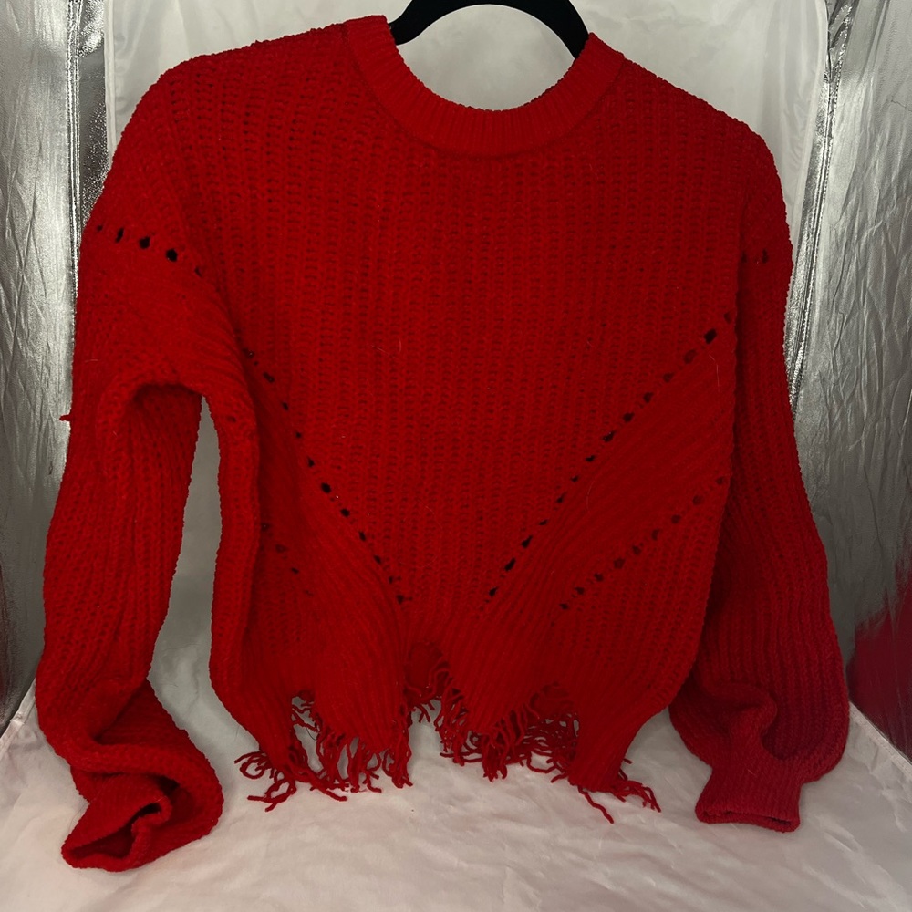 Red tattered sweater - never worn